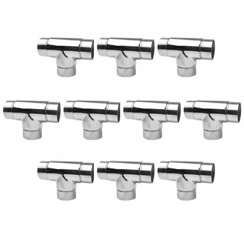 10 1.5″ Tee Handrail Fitting Handicap Connector Stainless  |  Rail Connectors and Elbows Rail Connectors & Elbows Rail Connectors & Elbows