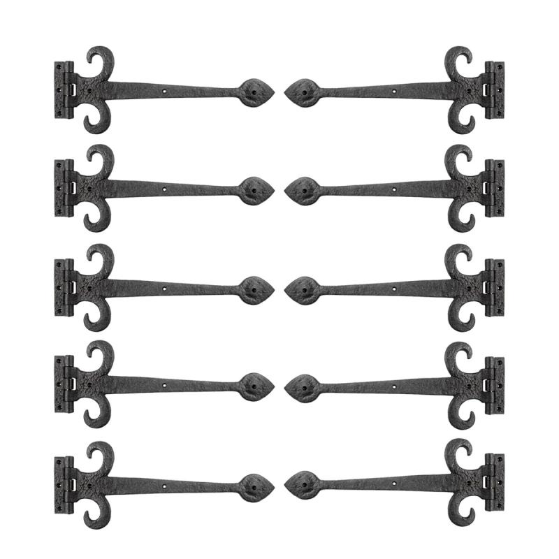 10 Heavy Duty Strap Hinge for Gates and Doors Decorative Large 15 1/2″ Wrought Iron Fleur De Lis Design  |  Cabinet & Door Hinges Cabinet & Door Hinges Cabinet & Door Hinges