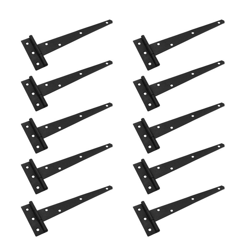 10 Piece T Strap Door Hinge Black Iron RSF Finish Light Duty  |  Cabinet & Door Hinges Cabinet & Door Hinges Cabinet & Door Hinges