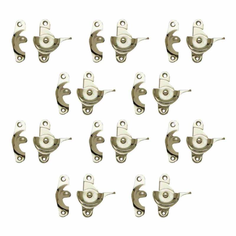 10 Traditional Solid Brass Window Sash Lock Bright Chrome  |  Window & Shutter Hardware Home Hardware Window & Shutter Hardware