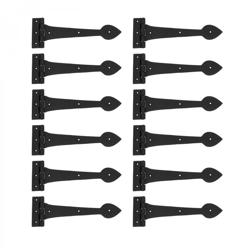 12 Pcs Door Gate Strap Hinge Heart Tip Rough Gate Hinges Forged Iron 12″ Hinges  |  Cabinet & Door Hinges Cabinet & Door Hinges Cabinet & Door Hinges