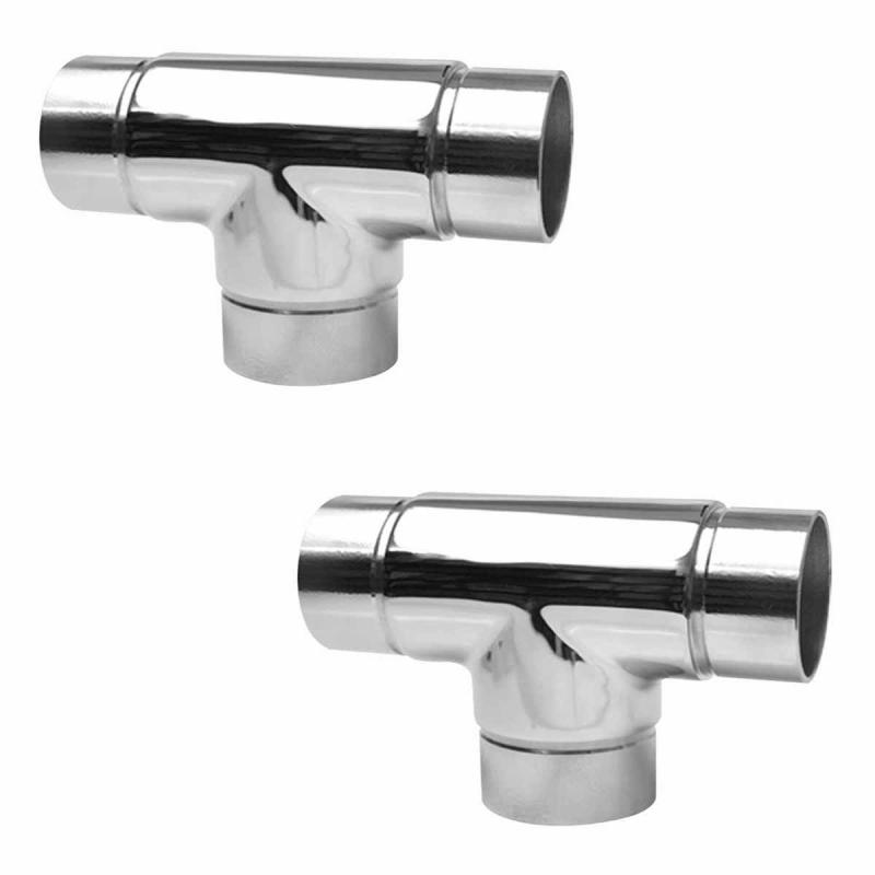 2 1.5″ Tee Handrail Fitting Handicap Connector Stainless  |  Rail Connectors and Elbows Rail Connectors & Elbows Rail Connectors & Elbows