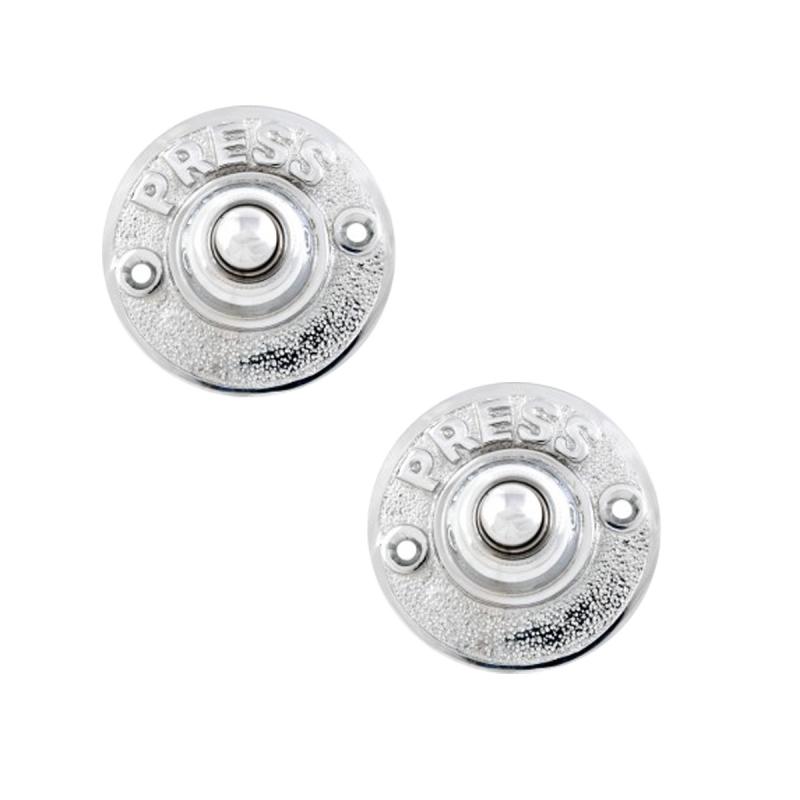 2 Chrome Plated Brass Door Bell Push Button Traditional Chime  |  Door Bell Door Bell Door Bell