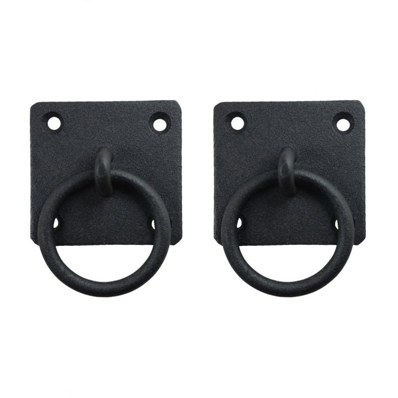 2 Pack Black Cast Iron Ring Cabinet pull Square Backplate Pull  |  Cabinet & Drawer Pulls Cabinet & Drawer Pulls Cabinet & Drawer Pulls