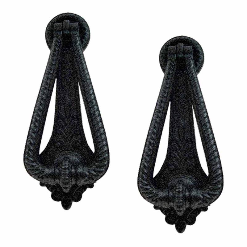 2 Piece Black Front Door Knocker Georgian Cast Iron  |  Door Knockers Door Hardware Door Knockers