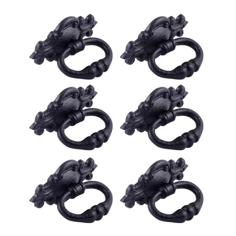 3 1/8″ Cabinet Drawer Ring Pull Handle Small Black Cast Iron Saint Design 1 5/8″ H, 1 1/2″ Projection Hardware Included  |  Cabinet & Drawer Pulls Cabinet & Drawer Pulls Cabinet & Drawer Pulls