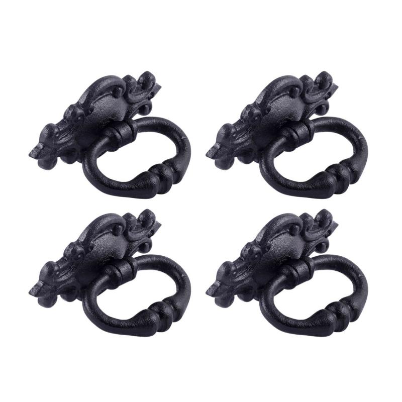 3 1/8″ Cabinet Drawer Ring Pull Handle Small Black Cast Iron Saint Design 1 5/8″ H, 1 1/2″ Projection Hardware Included  |  Cabinet & Drawer Pulls Cabinet & Drawer Pulls Cabinet & Drawer Pulls