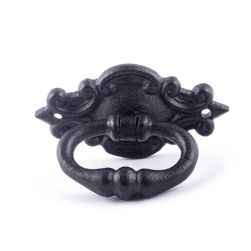 3 1/8″ Cabinet Drawer Ring Pull Handle Small Black Cast Iron Saint Design 1 5/8″ H, 1 1/2″ Projection Hardware Included  |  Cabinet & Drawer Pulls Cabinet & Drawer Pulls Cabinet & Drawer Pulls