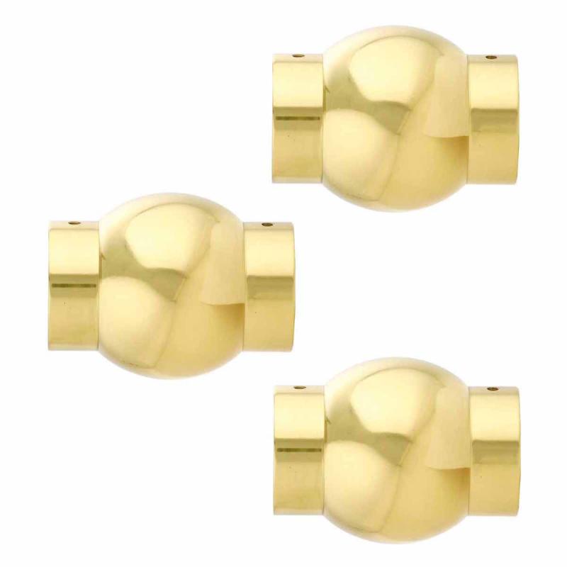 3 Ball Joint Fittings Polished 1-1/2″ Dia Set of 3  |  Rail Connectors and Elbows Rail Connectors & Elbows Rail Connectors & Elbows