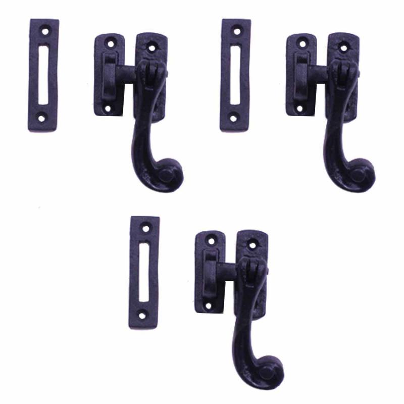 3 Piece Black Sash Window Door Lock Wrought Iron Sash Lock  |  Window & Shutter Hardware Home Hardware Window & Shutter Hardware