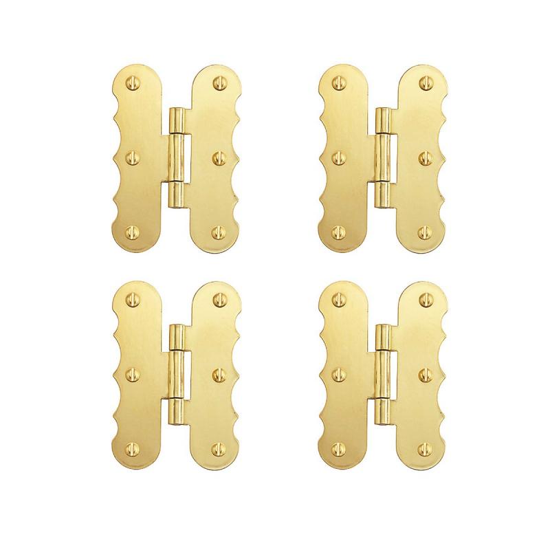 4 Door Hinges Scalloped Flush Cabinet Hinges Solid Brass Folding Cabinet Door  |  Cabinet & Door Hinges Cabinet & Door Hinges Cabinet & Door Hinges