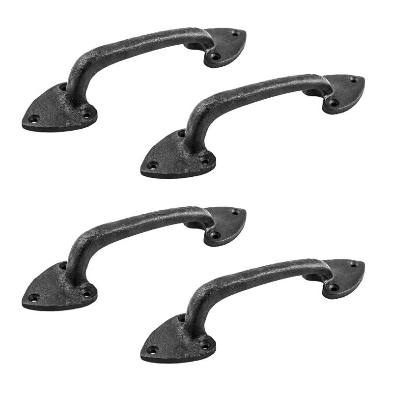 4 Door Pulls Black Wrought Iron Heart Shaped Set of 4  |  Cabinet Drawer & Door Handle Cabinet Drawer & Door Handle Cabinet Drawer & Door Handle