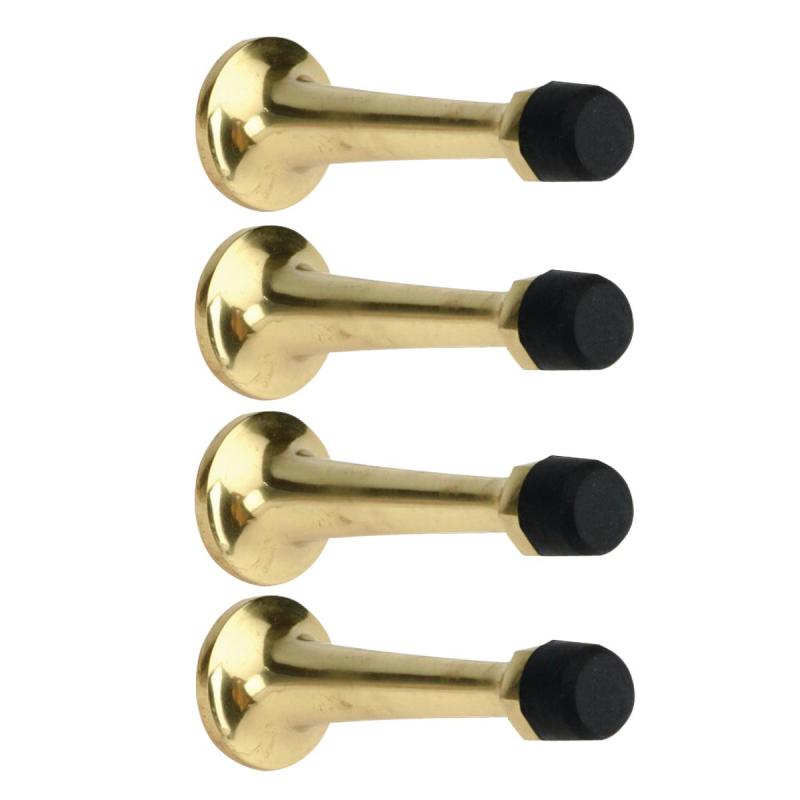 4 Door Stop Brass Wall Mount Black Spire Bumper  |  Door Stops and Bumpers Door Hardware Door Stops & Bumpers