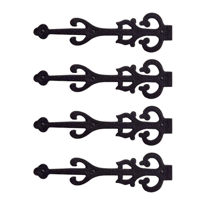 4 Dummy Strap Hinges Black Wrought Iron Decorative  |  Dummy Hinges Cabinet & Door Hinges Dummy Hinges