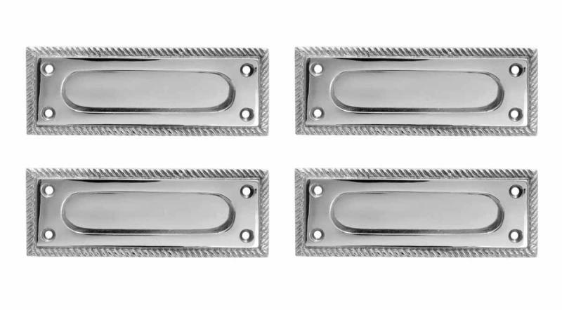 4 Georgian Rope Solid Brass Sash Lift Chrome Rectangular 5″  |  Sash Lifts Sash Lifts Sash Lifts