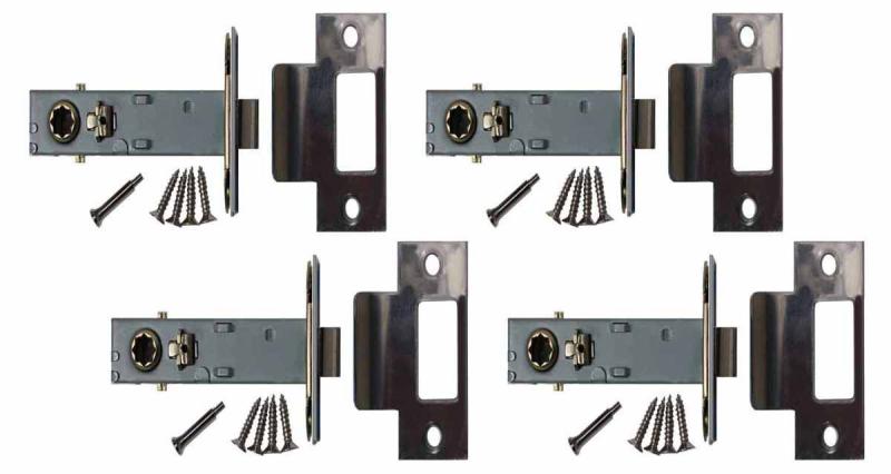 4 Piece Stainless Steel Backset Latch Stainless Steel 2.75″  |  Backset Latches Backset Latches Backset Latches