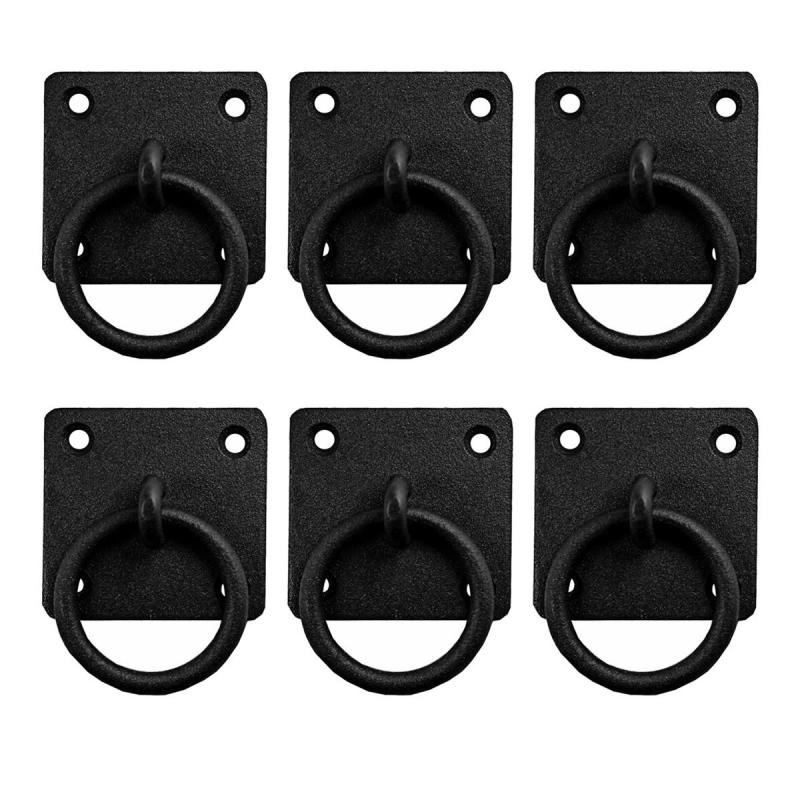 6 Black Cast Iron Ring Pulls Rustproof Finish Cabinet Hardware  |  Cabinet & Drawer Pulls Cabinet & Drawer Pulls Cabinet & Drawer Pulls