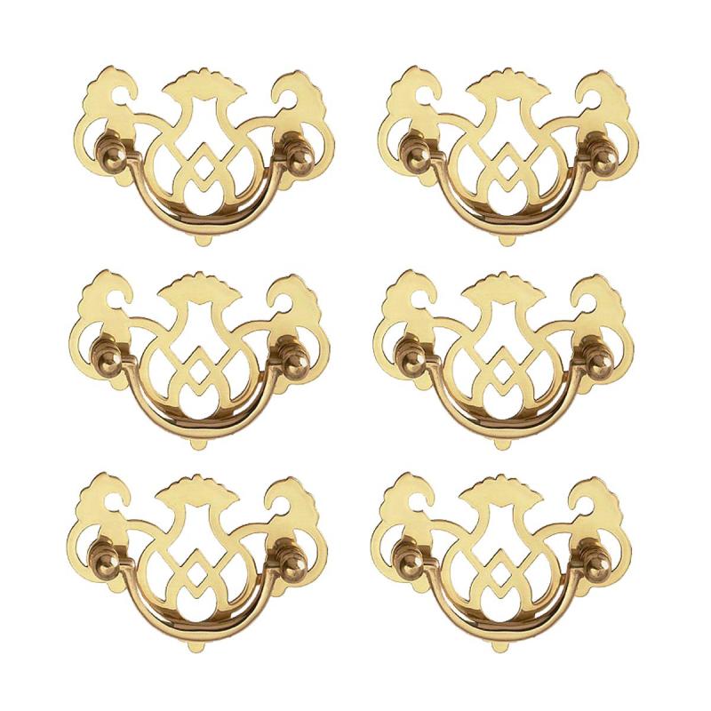 6 Chippendale Bail Pulls Bright Solid Brass 2 7/8″  |  Cabinet & Drawer Pulls Cabinet & Drawer Pulls Cabinet & Drawer Pulls