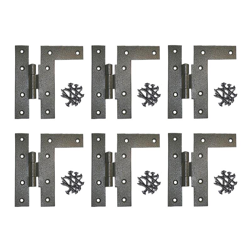 6 Left HL-Hinges Black Wrought Iron Offset Install Set of 6  |  Cabinet & Door Hinges Cabinet & Door Hinges Cabinet & Door Hinges