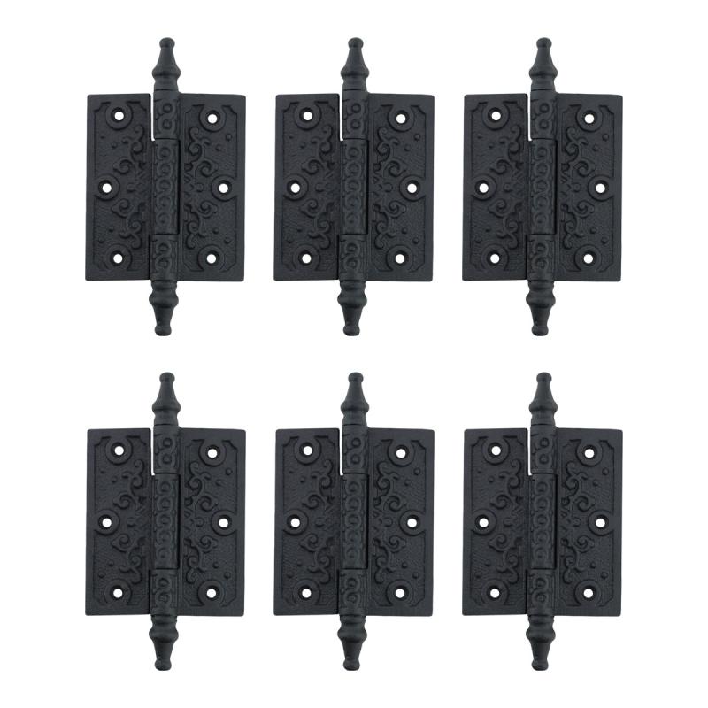 6 Pcs Black Butt Hinge Steeple Tip Wrought Iron Cabinet Hinges  |  Butt Mortise Hinges Butt Mortise Hinges Butt Mortise Hinges