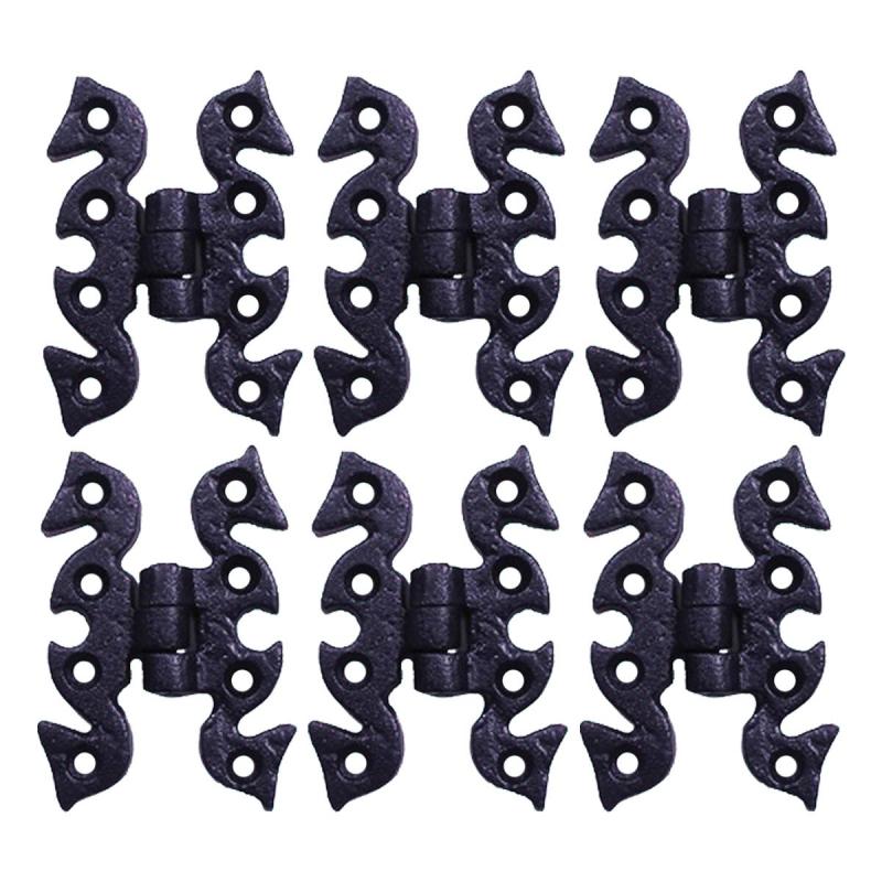 6 Pcs Black Butterfly Flush Door Hinges Wrought Iron Cabinet Door Hinges  |  Butterfly Hinges Butterfly Hinges Butterfly Hinges