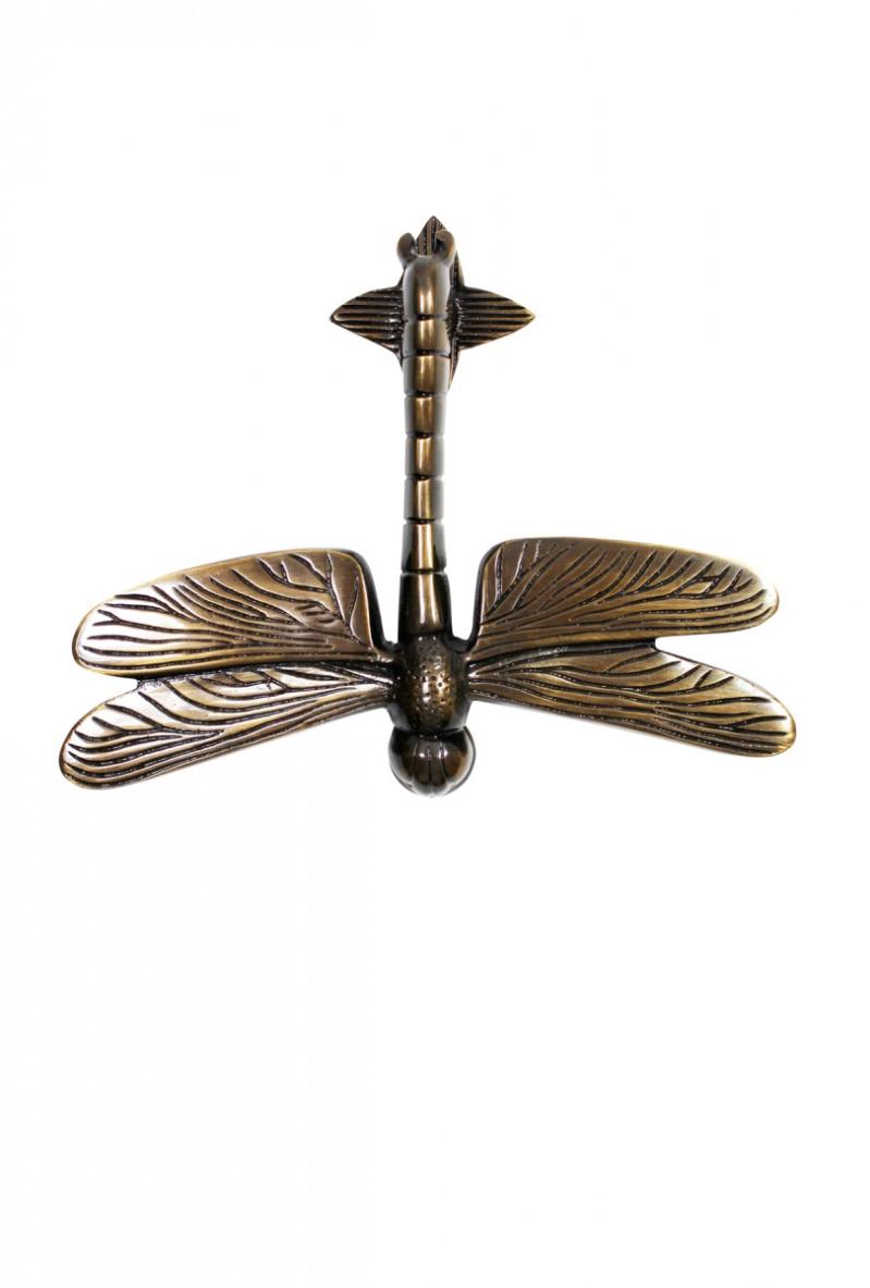 Antique Brass Dragonfly Design Front Door Knocker Vintage Style  |  Door Knockers Door Hardware Door Knockers