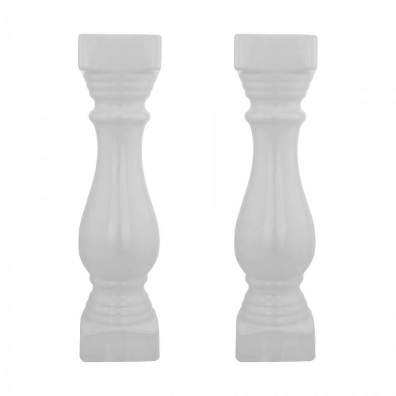 Balustrade Part White Ceramic Baluster 20 inch High Set of 2  |  Balustrade Balustrade Balustrade