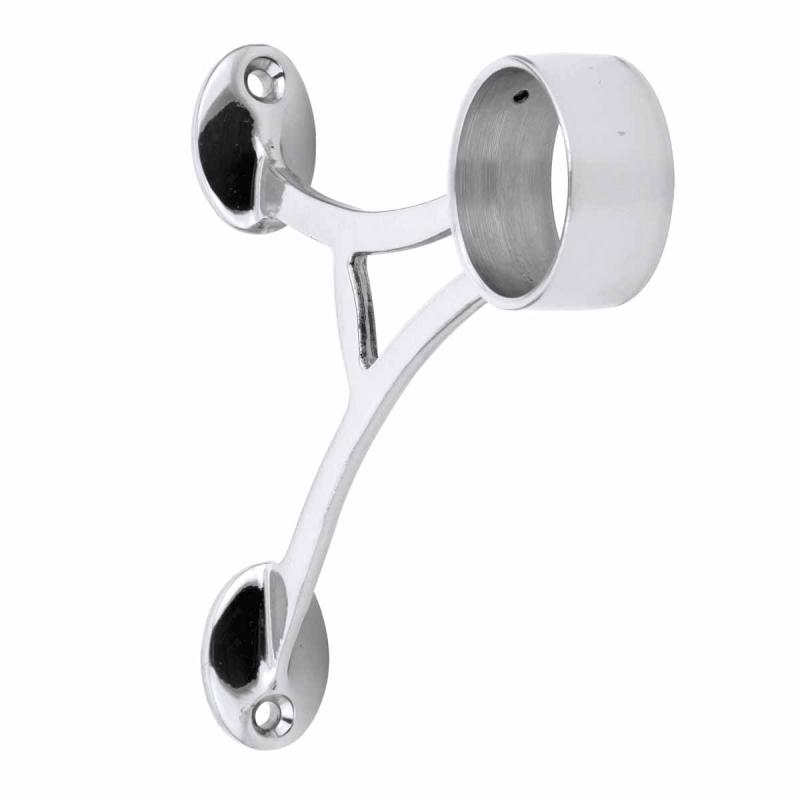 Bar Foot Rail Bracket 1.5″ OD Chrome Plated Brass Dual Mount  |  Stair Bracket Hardware Stair Bracket Hardware Stair Bracket Hardware