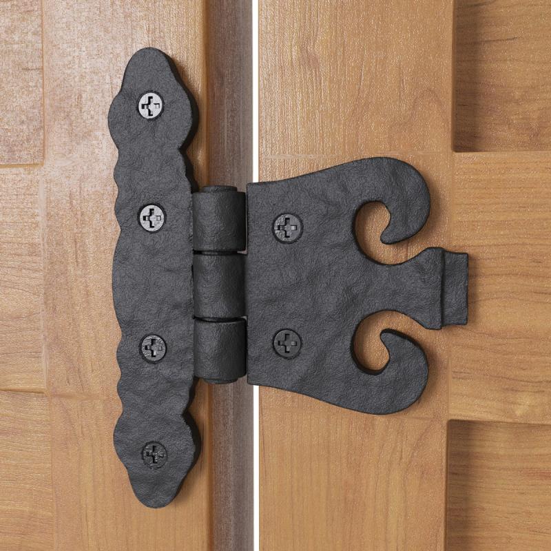 Black Cabinet Door Hinge 4.5″ L Wrought Iron Rust Resistant Flush Mount Hinges  |  Cabinet Hinges Cabinet & Door Hinges Cabinet Hinges