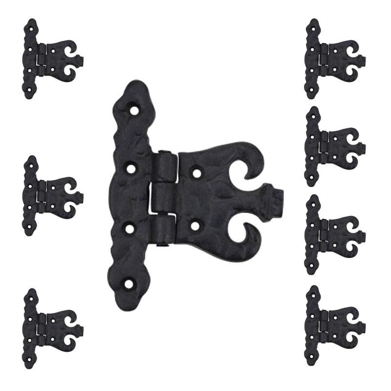 Black Cabinet Door Hinge 4.5″ L Wrought Iron Rust Resistant Pack of 8  |  Cabinet Hinges Cabinet & Door Hinges Cabinet Hinges