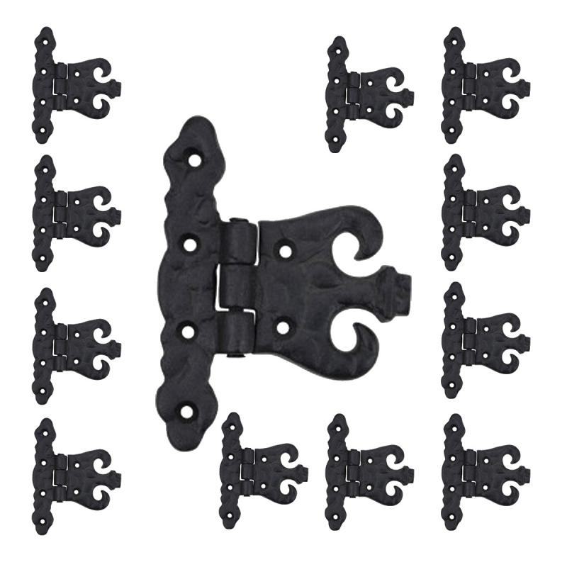 Black Cabinet Door Hinge Rust Resistant Wrought Iron Hinge, Pack of 12  |  Cabinet Hinges Cabinet & Door Hinges Cabinet Hinges