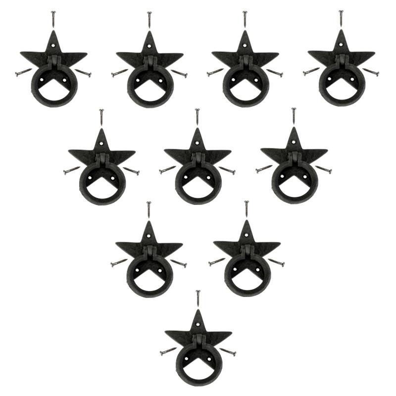 Black Cabinet Drawer Ring Pull Star Design Kitchen Cabinet Pull Pack of 10 Pulls  |  Cabinet & Drawer Pulls Cabinet & Drawer Pulls Cabinet & Drawer Pulls