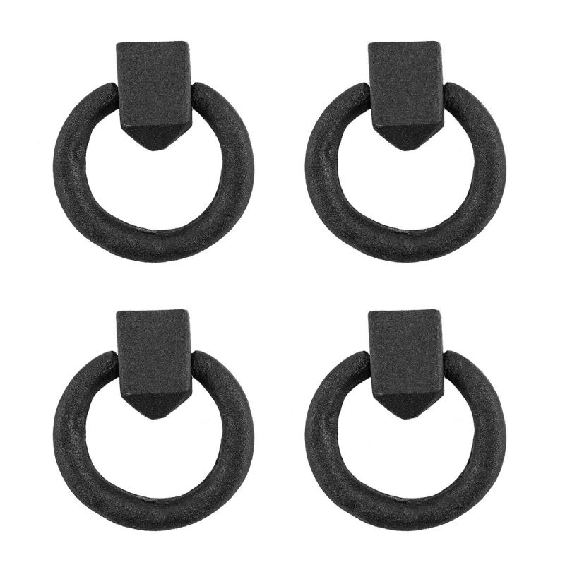 Black Cast Iron Mission Ring Cabinet Pulls 2″ Antique Drop Style Pack of 4  |  Cabinet & Drawer Pulls Cabinet & Drawer Pulls Cabinet & Drawer Pulls