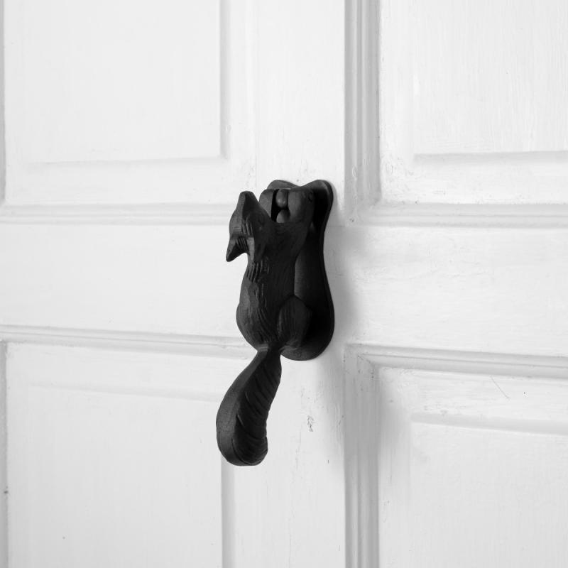 Black Cast Iron Squirrel Shaped Vintage Front Door Knocker  |  Door Knockers Door Hardware Door Knockers