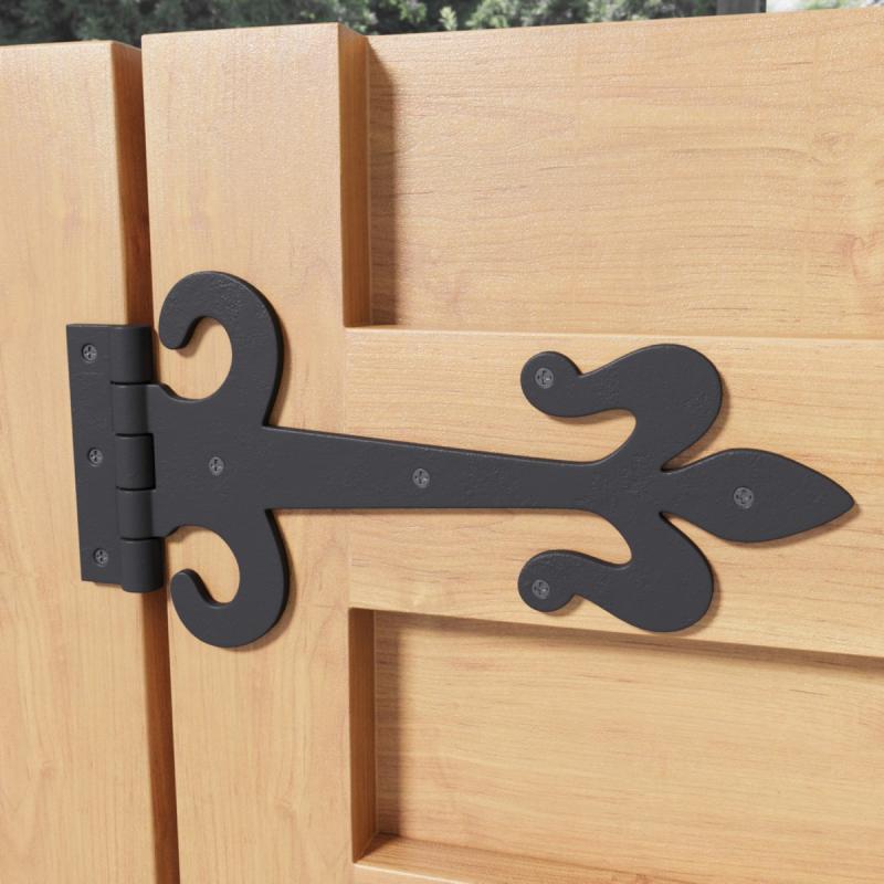 Black Door Gate Strap Hinges 12″ Long Wrought Iron Powder Coated Pack of 10  |  Cabinet & Door Hinges Cabinet & Door Hinges Cabinet & Door Hinges