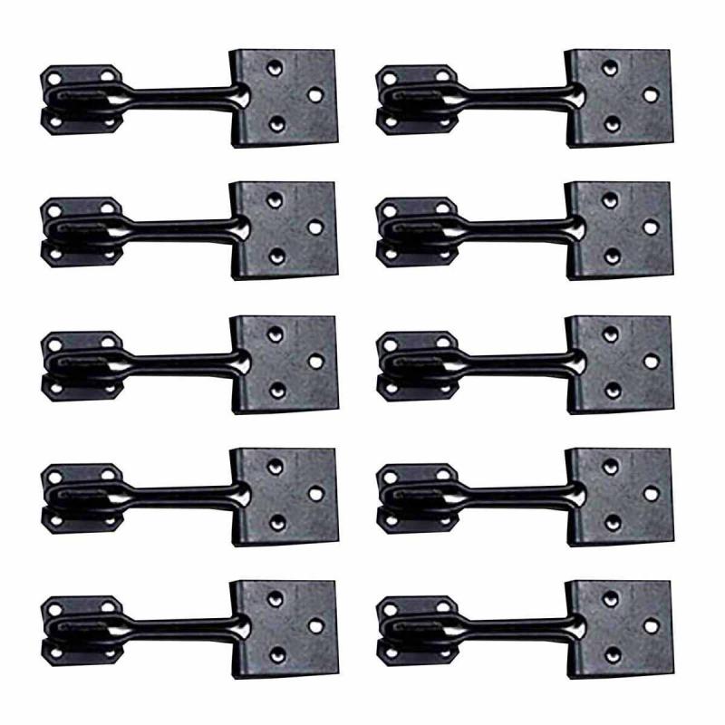 Black Door Hasp Lock Wrought Iron Wire 3″ Pack of 10 Gate Lock  |  Hasp Locks Door Hardware Hasp Locks