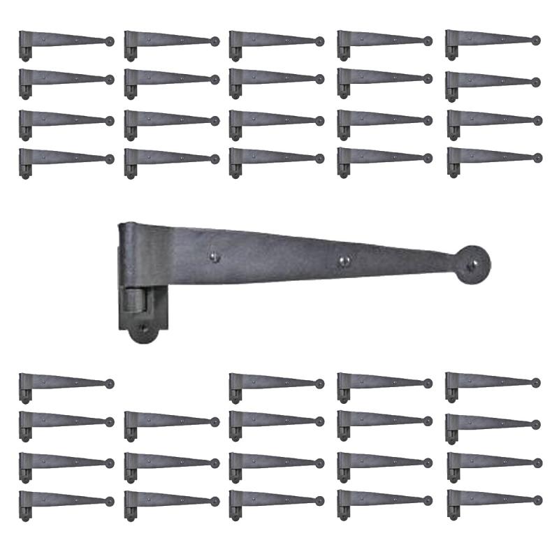 Black Door Hinge Wrought Iron Pintle Hinge Strap Shutter Hinge Offset Pack of 40  |  Cabinet & Door Hinges Cabinet & Door Hinges Cabinet & Door Hinges