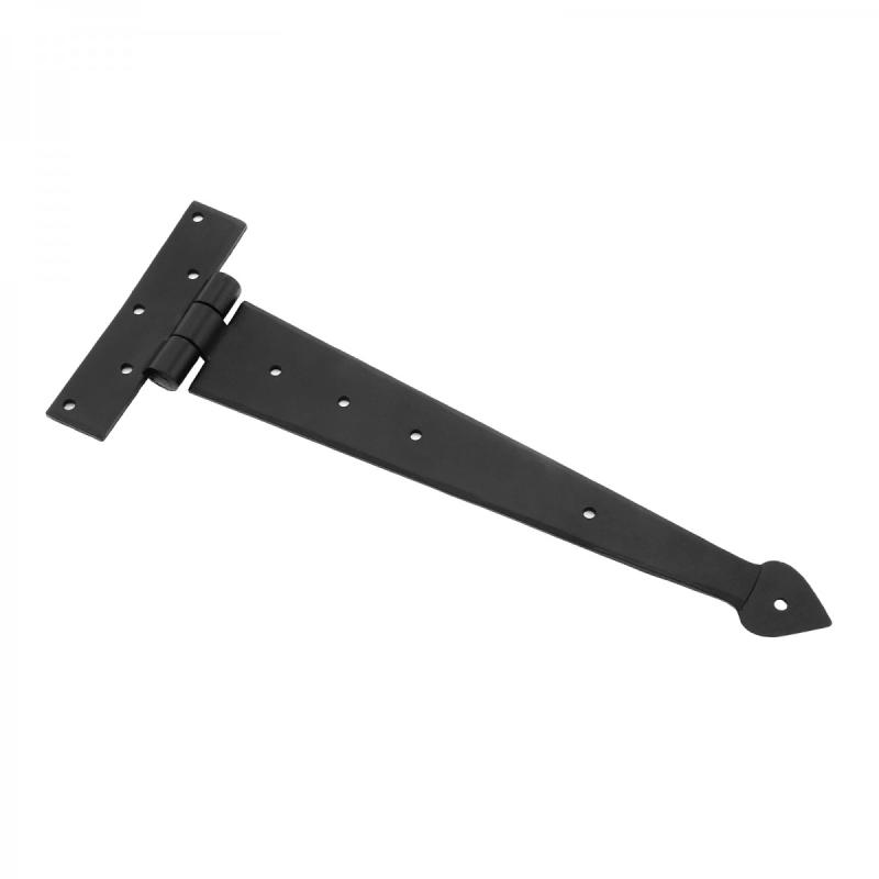 Black Iron T Strap Hinge 12 Inches Long Modern Decorative Arrow Tee Hinge Rust Resistant Powder Coated Wooden Cabinet Door or Gate Hinges with Screws  |  Cabinet & Door Hinges Cabinet & Door Hinges Cabinet & Door Hinges