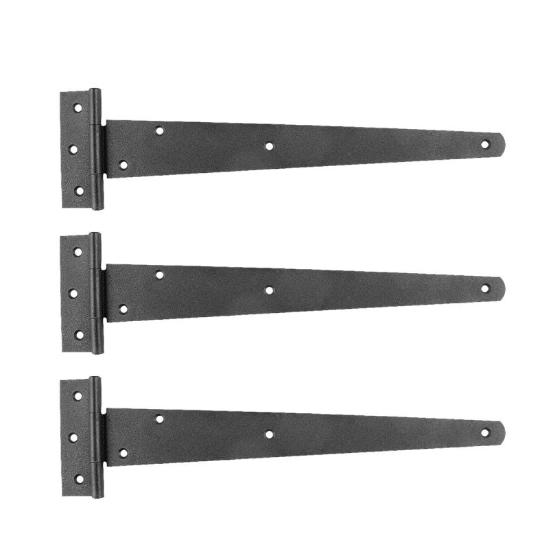 Black Iron T Strap Hinge 13″ L Iron Flush Mount Pack of 3  |  Cabinet & Door Hinges Cabinet & Door Hinges Cabinet & Door Hinges