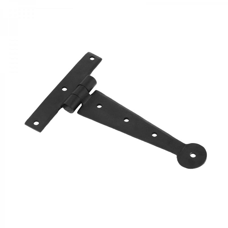 Black Iron T Strap Hinge 6 Inches Long Modern Decorative Outdoor Bean Tee Hinge Rust Resistant Powder Coated Wooden Cabinet Door or Gate Hinges with Screws  |  Cabinet & Door Hinges Cabinet & Door Hinges Cabinet & Door Hinges