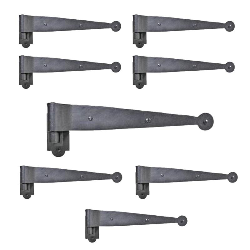 Black Offset Strap Pintle Hinges for Window Pack 8 Strap Hinge  |  Cabinet & Door Hinges Cabinet & Door Hinges Cabinet & Door Hinges