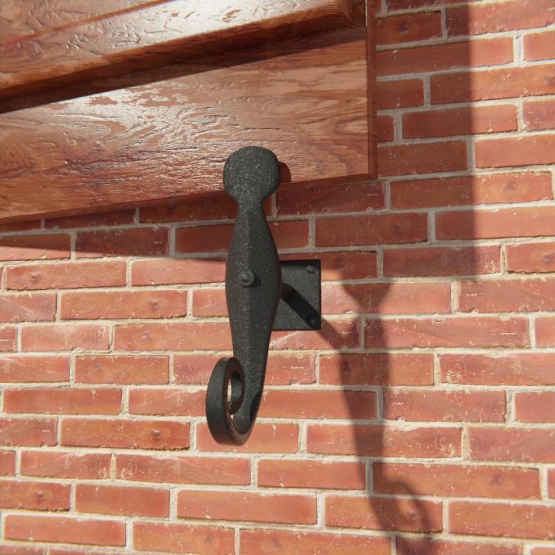 Black Shutter Dog Rat Tail Hand Forged Iron Rustproof Finish  |  Window & Shutter Hardware Home Hardware Window & Shutter Hardware