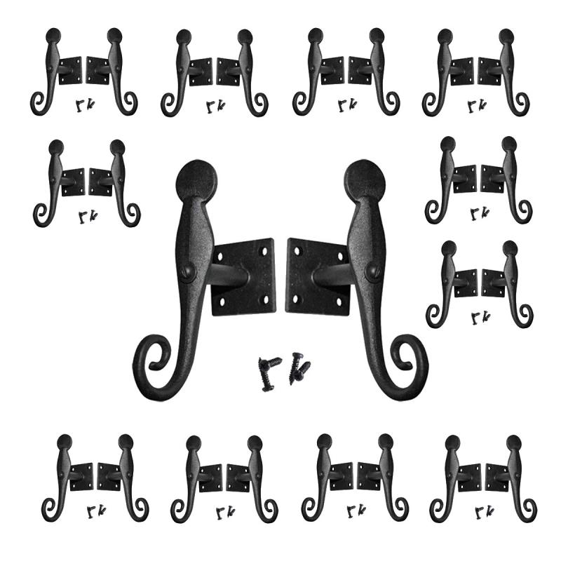 Black Shutter Dog Rat Tail Hand Forged Iron Rustproof Finish  |  Window & Shutter Hardware Home Hardware Window & Shutter Hardware