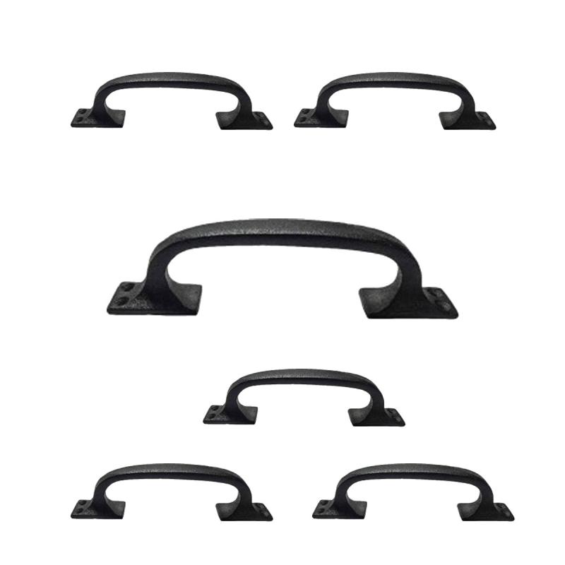 Black Wrought Iron Cabinet Handle 6″ L Door Pull Handle Rust Resistant Pack of 6  |  Cabinet Drawer & Door Handle Cabinet Drawer & Door Handle Cabinet Drawer & Door Handle