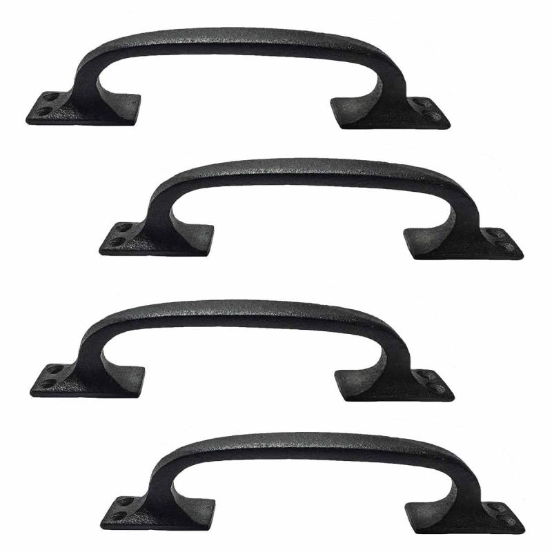 Black Wrought Iron Cabinet Handle 6″ L Rust Resistant Powder Coated Pack of 4  |  Cabinet Drawer & Door Handle Cabinet Drawer & Door Handle Cabinet Drawer & Door Handle