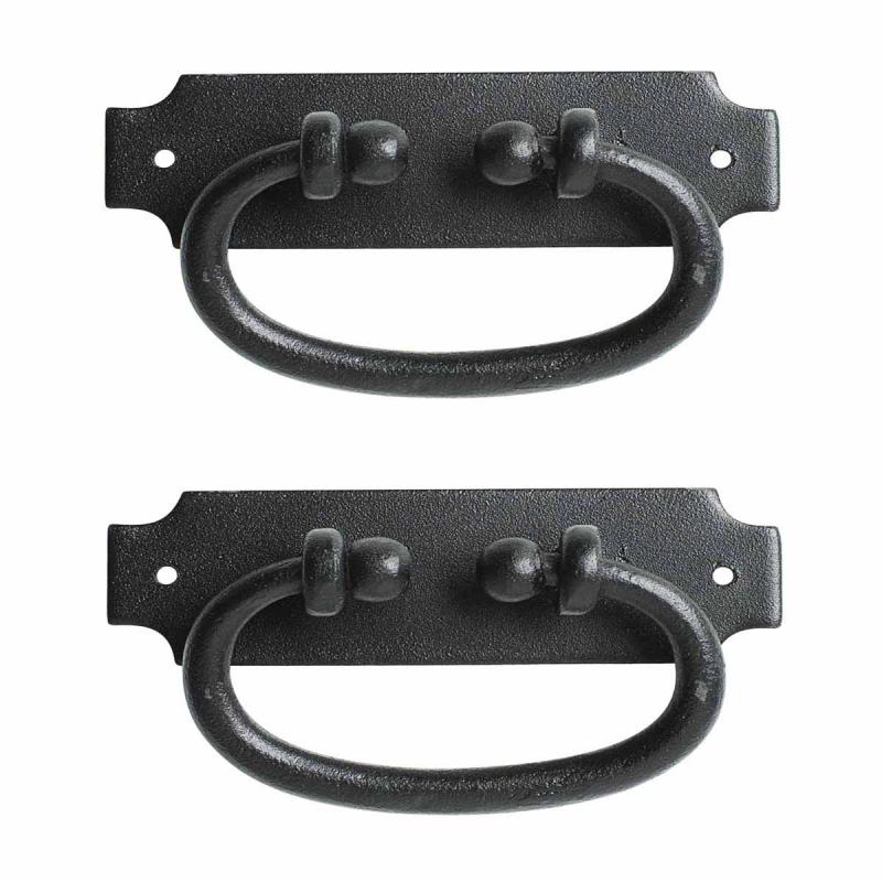 Black Wrought Iron Cabinet Pulls Antique Hepplewhite Handles 5.25 Inches Wide Drop Style Ring Drawer Pulls Rust Resistant Powder Coated Dresser Handles with Mounting Hardware  |  Cabinet & Drawer Pulls Cabinet & Drawer Pulls Cabinet & Drawer Pulls