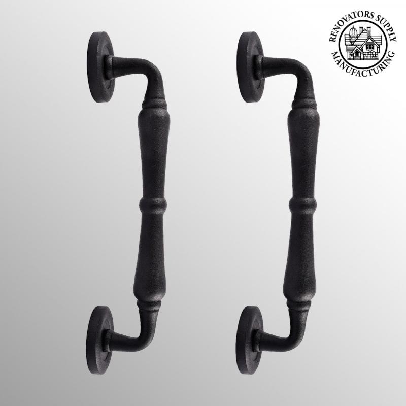 Black Wrought Iron Door Gate Handle Pull Antique Design Door Handle Pack of 2  |  Cabinet Drawer & Door Handle Cabinet Drawer & Door Handle Cabinet Drawer & Door Handle