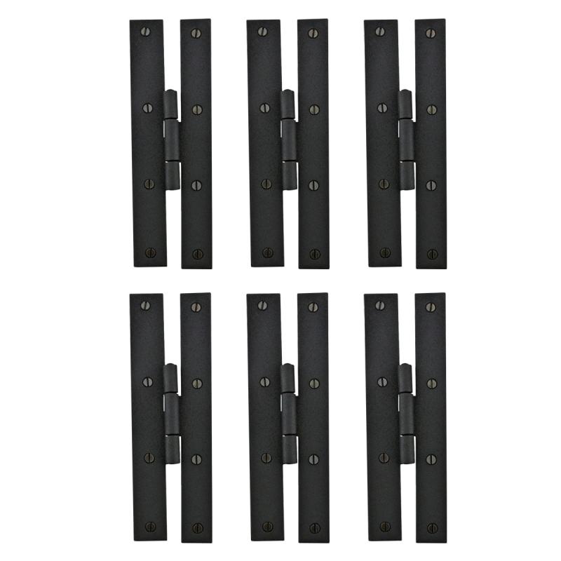 Black Wrought Iron Door H Hinge Flush Mounted Colonial Design 7″ H Pack of 6  |  Cabinet & Door Hinges Cabinet & Door Hinges Cabinet & Door Hinges