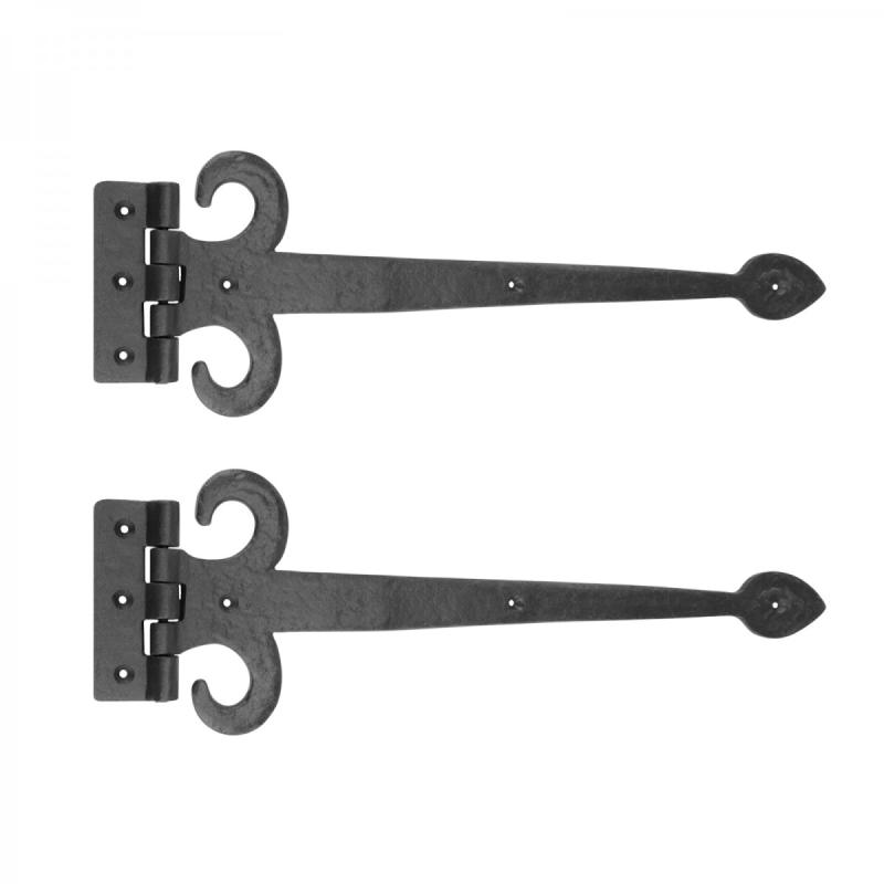 Black Wrought Iron Door Strap Hinge 18″ L Rust Resistant Flush Mount Pack of 2  |  Cabinet & Door Hinges Cabinet & Door Hinges Cabinet & Door Hinges