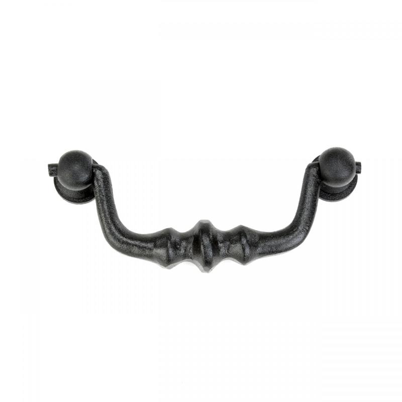 Black Wrought iron Drawer Bail Pull 4.38 In Long Cabinet Drop Style Swing Handle  |  Cabinet Drawer & Door Handle Cabinet Drawer & Door Handle Cabinet Drawer & Door Handle